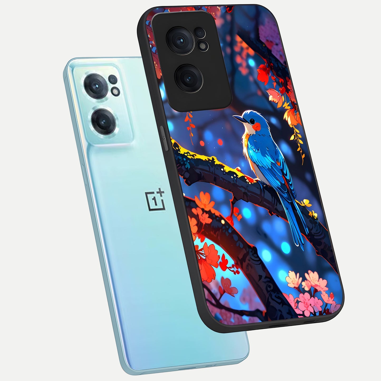  Blooming Water Drift phone case For Oneplus Nord CE2 showing premium glass back cover with detailed artwork
