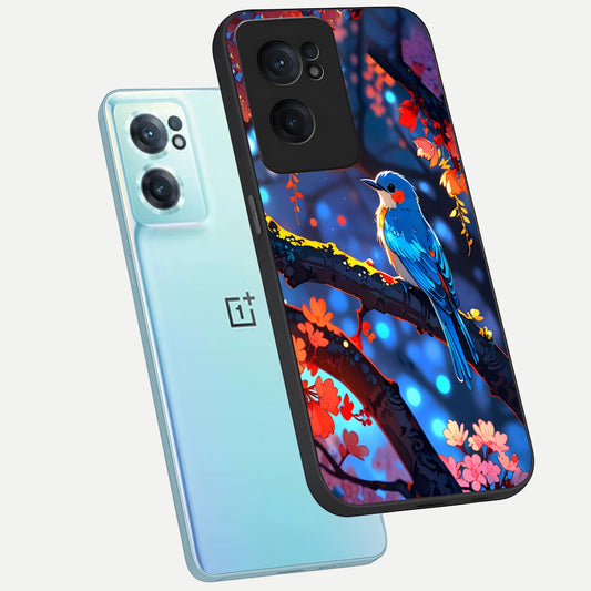  Blooming Water Drift phone case For Oneplus Nord CE2 showing premium glass back cover with detailed artwork