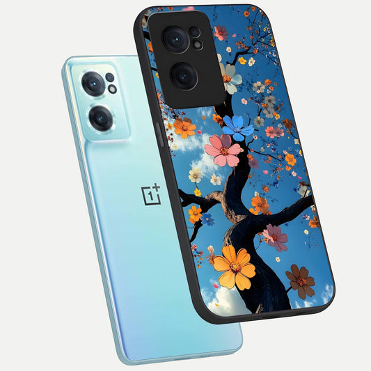  Blossom Dream Sky phone case For Oneplus Nord CE2 showing premium glass back cover with detailed artwork