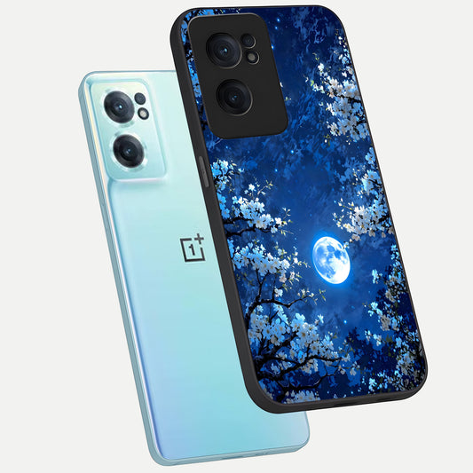  Blossom Moonlight Sky phone case For Oneplus Nord CE2 showing premium glass back cover with detailed artwork