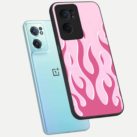  Blush Flame Energy phone case For Oneplus Nord CE2 showing premium glass back cover with detailed artwork