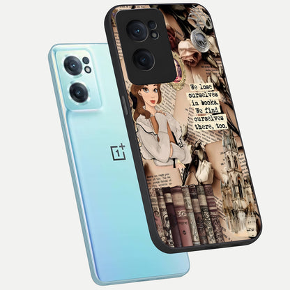  Bookish Dream World phone case For Oneplus Nord CE2 showing premium glass back cover with detailed artwork