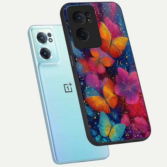  Butterfly Dream Mist phone case For Oneplus Nord CE2 showing premium glass back cover with detailed artwork