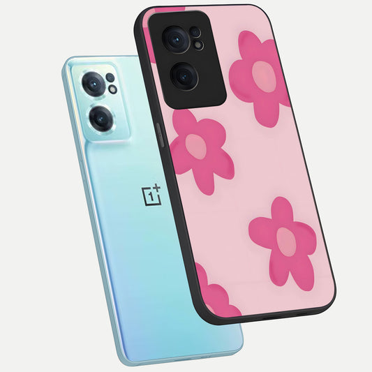  Candy Bloom Dreams phone case For Oneplus Nord CE2 showing premium glass back cover with detailed artwork