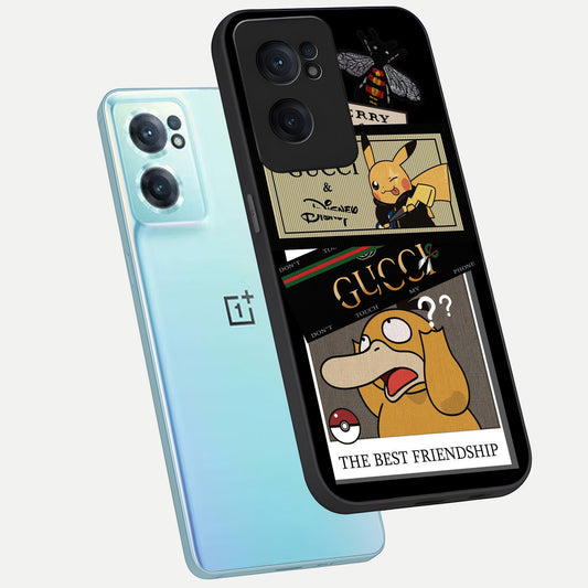  Cartoon Brand Play Mashup phone case For Oneplus Nord CE2 showing premium glass back cover with detailed artwork