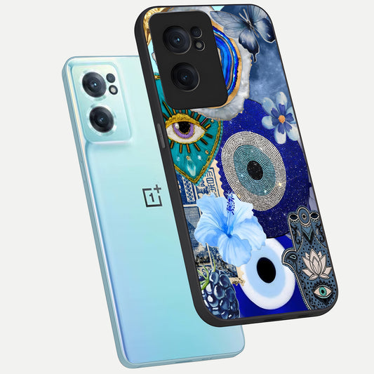  Celestial Blue Vision phone case For Oneplus Nord CE2 showing premium glass back cover with detailed artwork