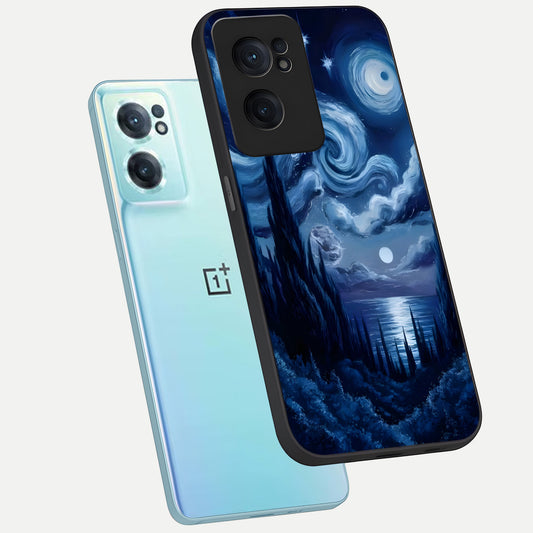  Celestial Dream Van Gogh phone case For Oneplus Nord CE2 showing premium glass back cover with detailed artwork