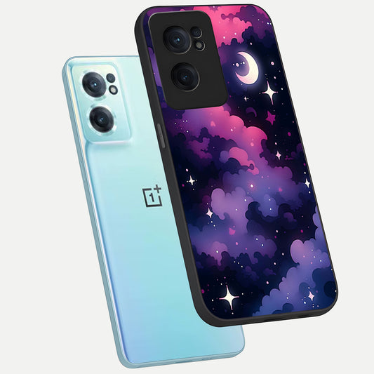  Celestial Moon Magic phone case For Oneplus Nord CE2 showing premium glass back cover with detailed artwork
