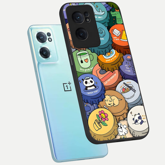  Coins Patterns phone case For Oneplus Nord CE2 showing premium glass back cover with detailed artwork