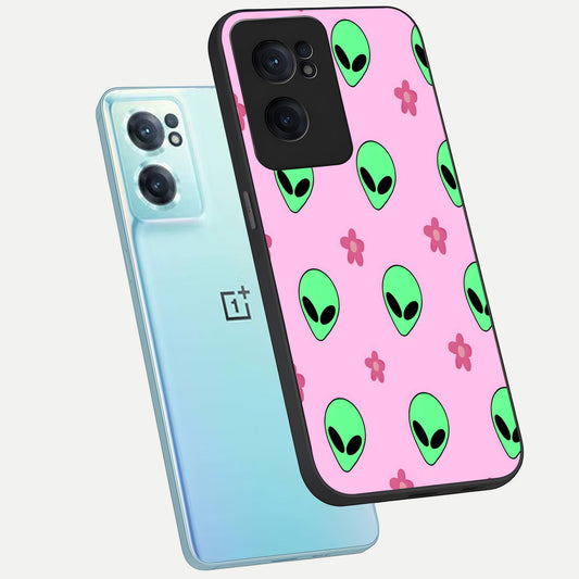 Cosmic Cute Crush phone case For Oneplus Nord CE2 showing premium glass back cover with detailed artwork