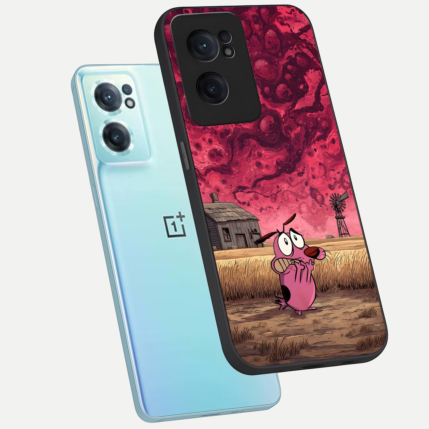  Courage Under Sky phone case For Oneplus Nord CE2 showing premium glass back cover with detailed artwork