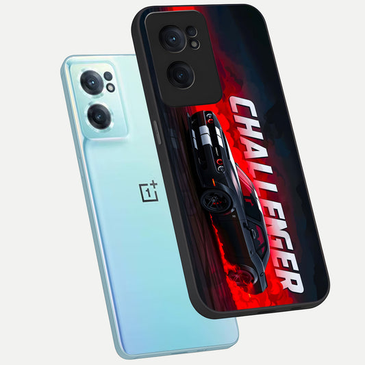  Crimson Challenger Fury phone case For Oneplus Nord CE2 showing premium glass back cover with detailed artwork