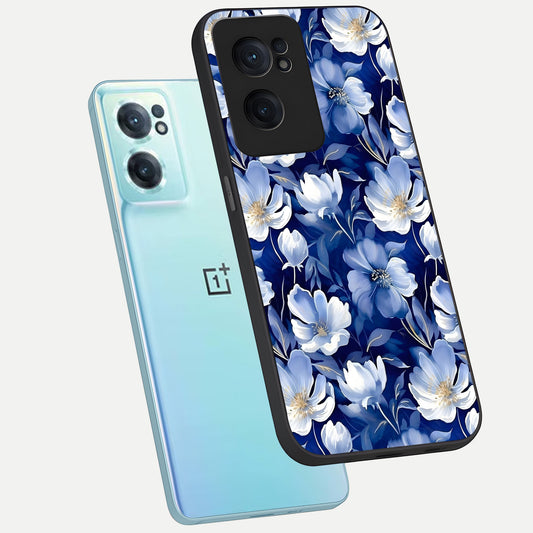  Cute Floral Patterns phone case For Oneplus Nord CE2 showing premium glass back cover with detailed artwork