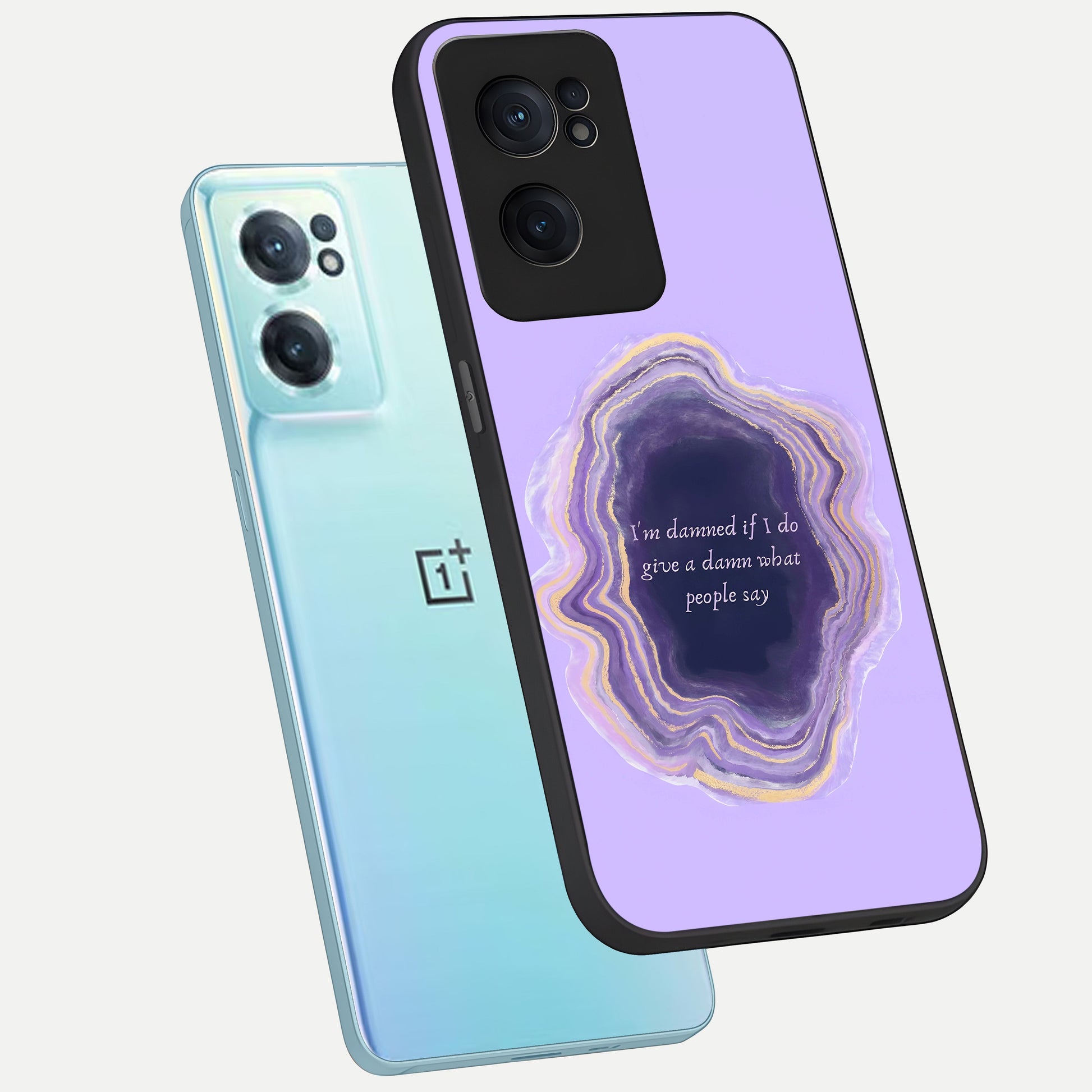  Damned People Quote phone case For Oneplus Nord CE2 showing premium glass back cover with detailed artwork