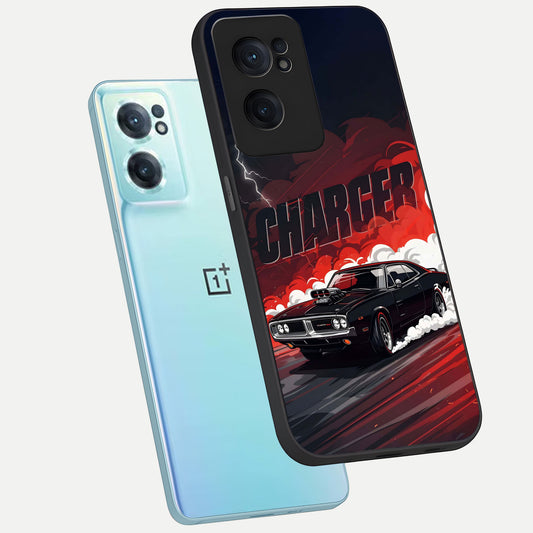 Dark Charger Fury phone case For Oneplus Nord CE2 showing premium glass back cover with detailed artwork
