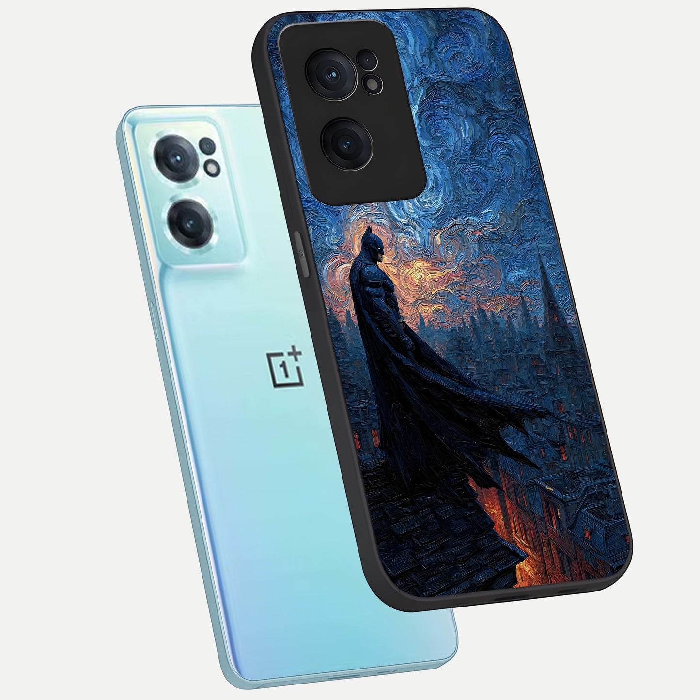  Dark Knight Dusk phone case For Oneplus Nord CE2 showing premium glass back cover with detailed artwork