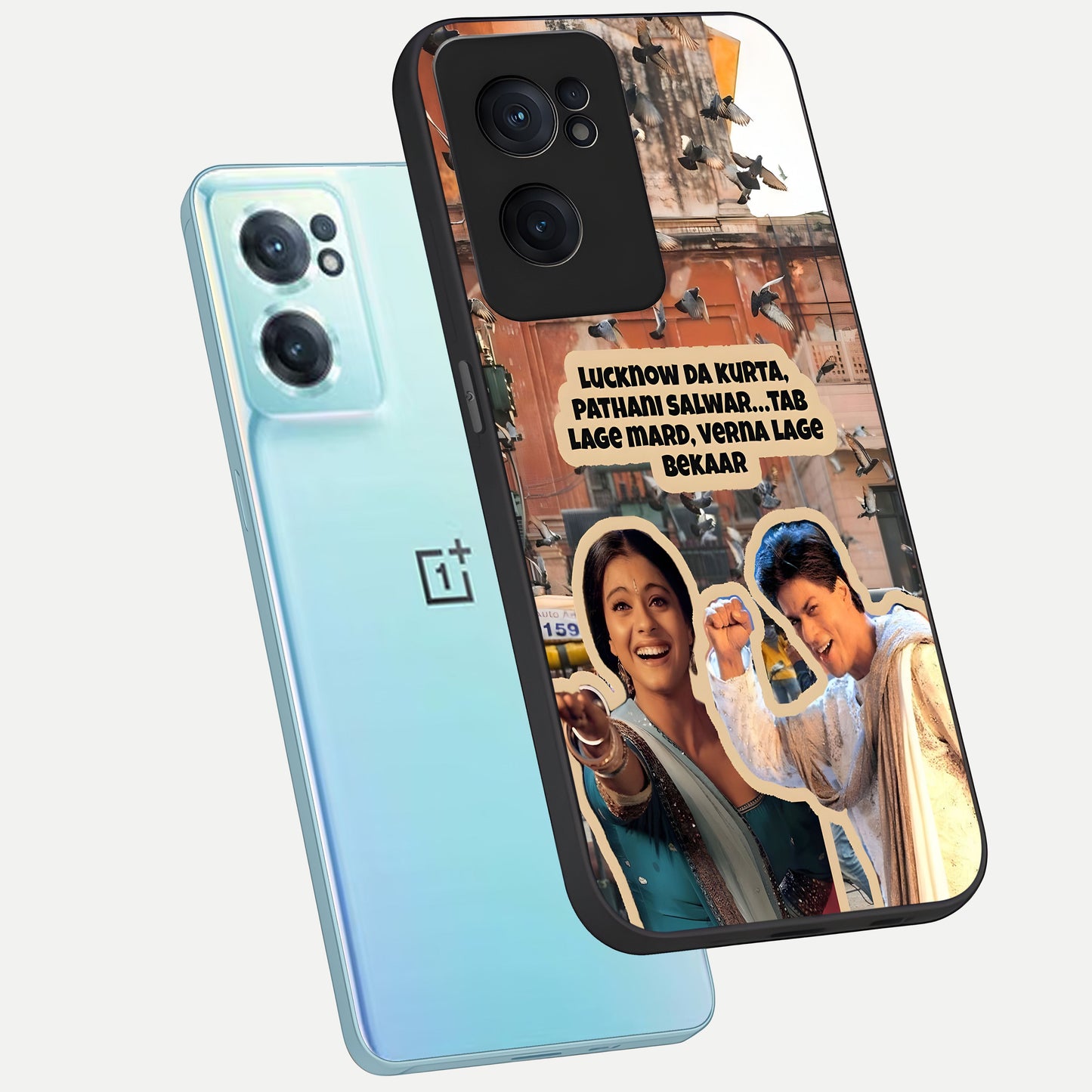  Desi Retro Vibes phone case For Oneplus Nord CE2 showing premium glass back cover with detailed artwork
