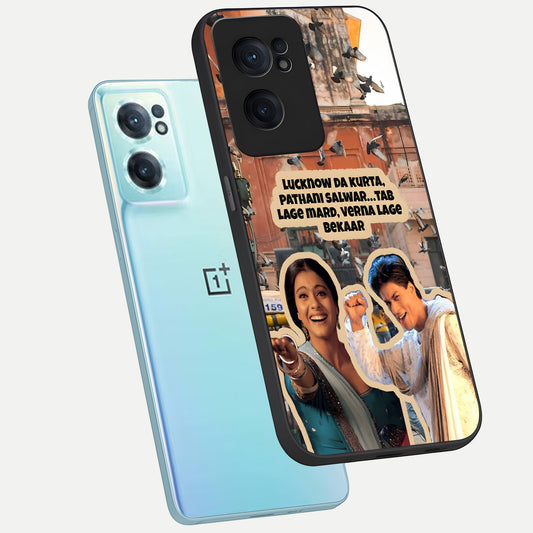  Desi Retro Vibes phone case For Oneplus Nord CE2 showing premium glass back cover with detailed artwork