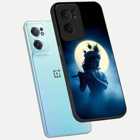  Divine Moon Flute phone case For Oneplus Nord CE2 showing premium glass back cover with detailed artwork