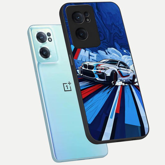  Drift Power Rush phone case For Oneplus Nord CE2 showing premium glass back cover with detailed artwork