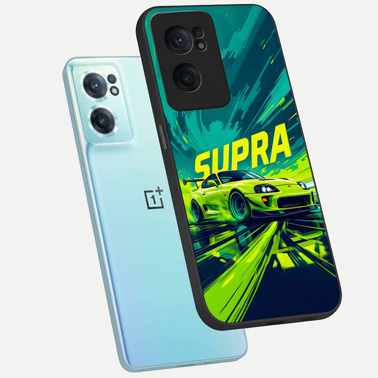  Electric Supra Thunder phone case For Oneplus Nord CE2 showing premium glass back cover with detailed artwork