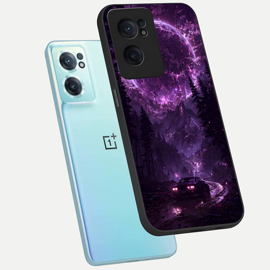  Eternal Cosmic Drive phone case For Oneplus Nord CE2 showing premium glass back cover with detailed artwork