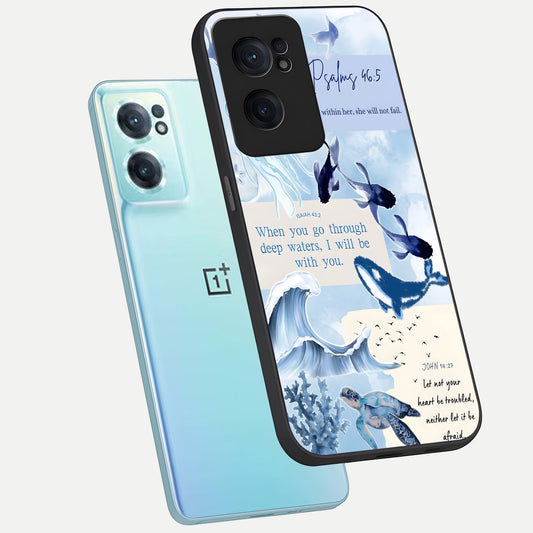  Faithful Ocean Promise phone case For Oneplus Nord CE2 showing premium glass back cover with detailed artwork