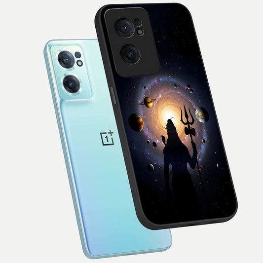  Galactic Shiva Vision phone case For Oneplus Nord CE2 showing premium glass back cover with detailed artwork
