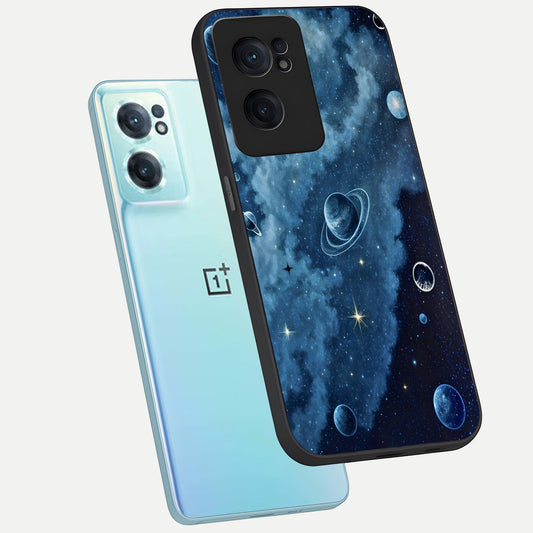  Galaxy Dream Space phone case For Oneplus Nord CE2 showing premium glass back cover with detailed artwork