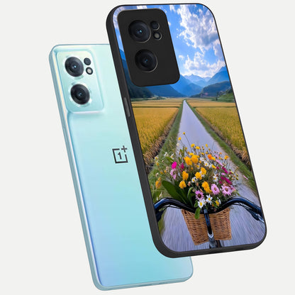  Golden Field Journey phone case For Oneplus Nord CE2 showing premium glass back cover with detailed artwork
