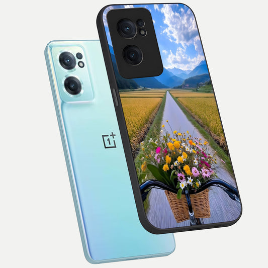  Golden Field Journey phone case For Oneplus Nord CE2 showing premium glass back cover with detailed artwork