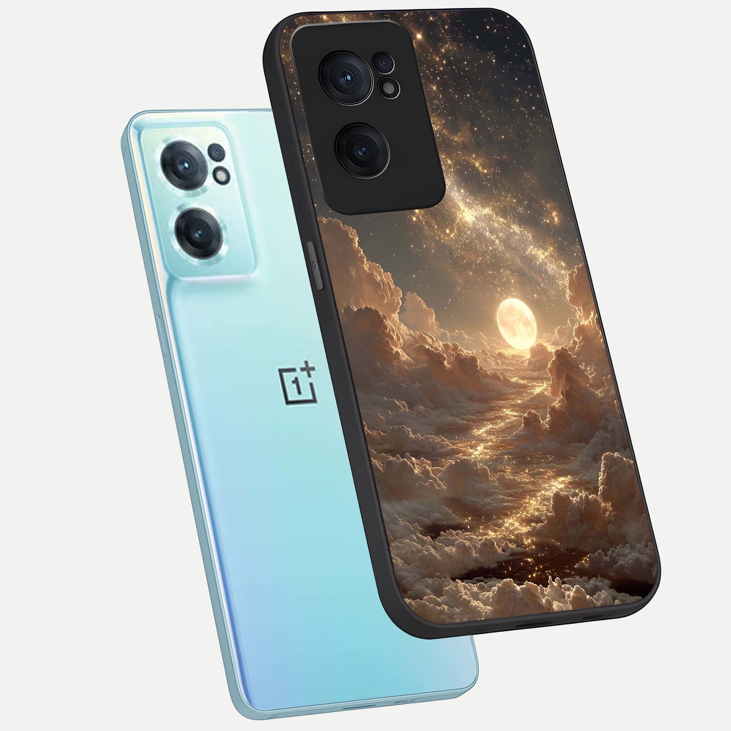  Golden Sky Dream phone case For Oneplus Nord CE2 showing premium glass back cover with detailed artwork