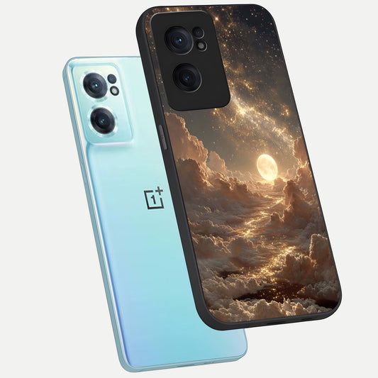  Golden Sky Dream phone case For Oneplus Nord CE2 showing premium glass back cover with detailed artwork