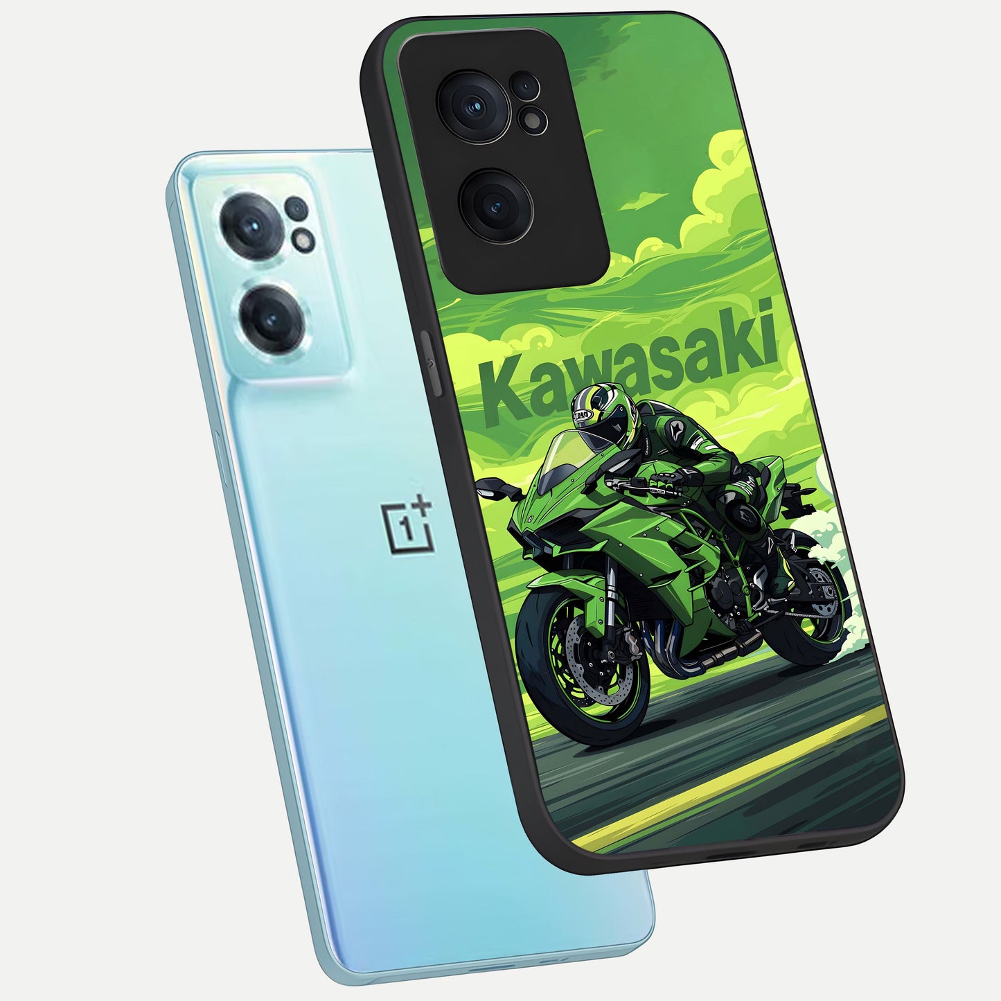  Greenery Sky phone case For Oneplus Nord CE2 showing premium glass back cover with detailed artwork