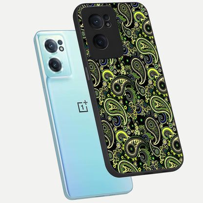  Green Lemon phone case For Oneplus Nord CE2 showing premium glass back cover with detailed artwork