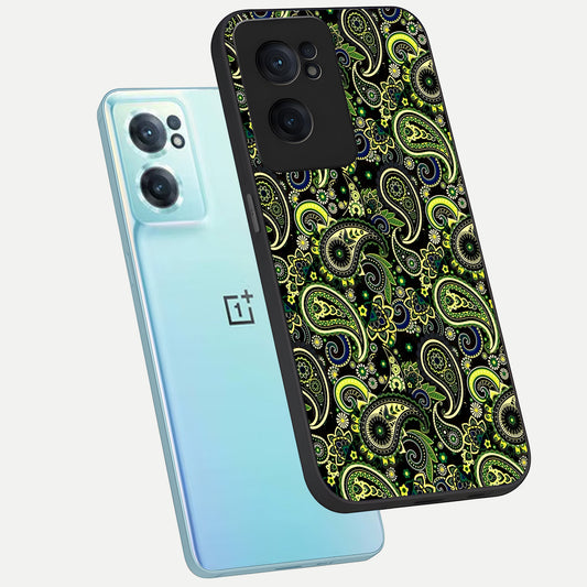  Green Lemon phone case For Oneplus Nord CE2 showing premium glass back cover with detailed artwork