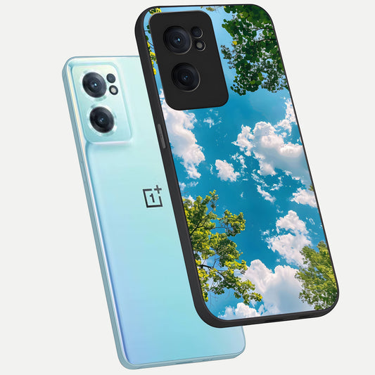  Green Moon Energy phone case For Oneplus Nord CE2 showing premium glass back cover with detailed artwork