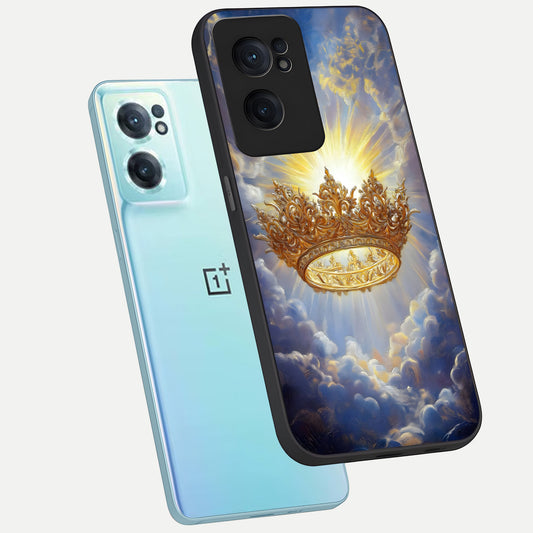  Heavenly Crown Light phone case For Oneplus Nord CE2 showing premium glass back cover with detailed artwork