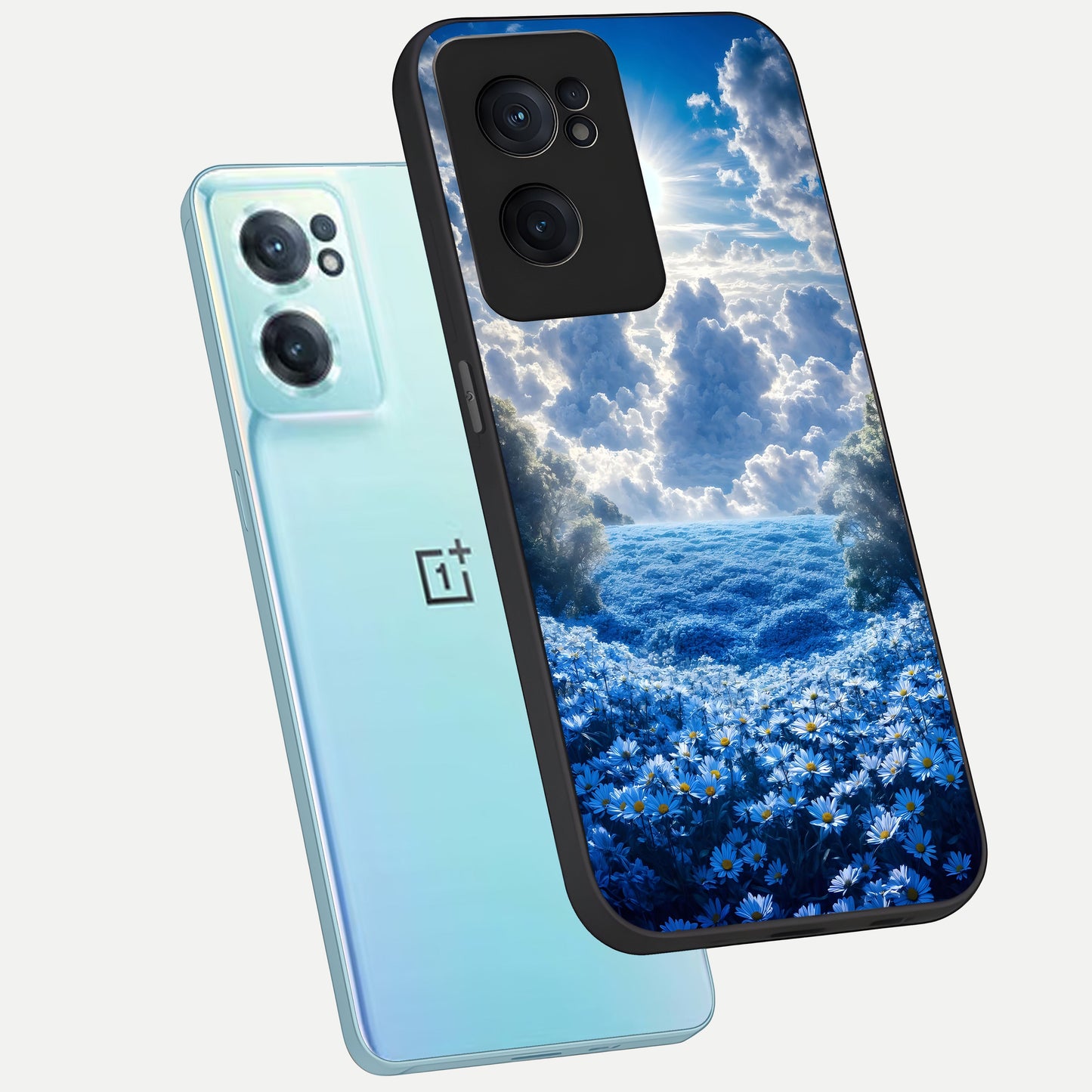  Heavenly Daisy Horizon phone case For Oneplus Nord CE2 showing premium glass back cover with detailed artwork