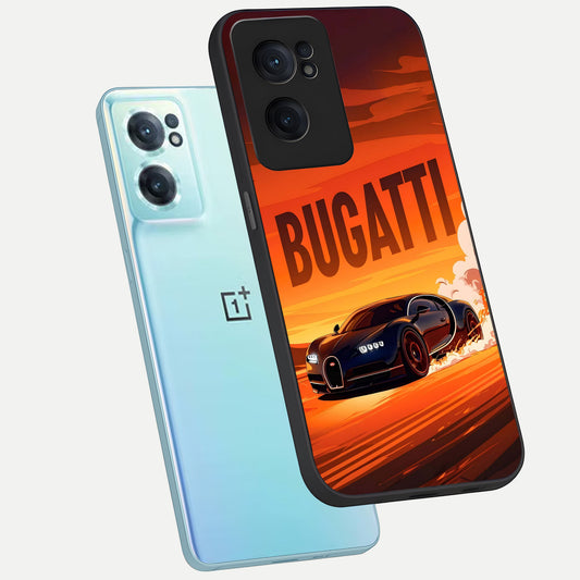  Inferno Bugatti Storm phone case For Oneplus Nord CE2 showing premium glass back cover with detailed artwork