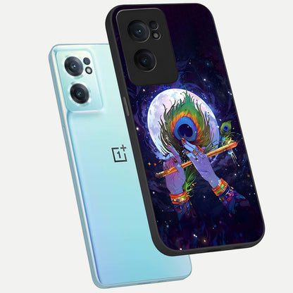  Krishna Hands Art phone case For Oneplus Nord CE2 showing premium glass back cover with detailed artwork