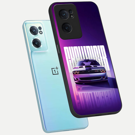  Midnight Muscle Ride phone case For Oneplus Nord CE2 showing premium glass back cover with detailed artwork