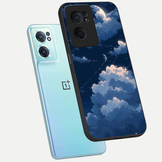  Moon Dream Haze phone case For Oneplus Nord CE2 showing premium glass back cover with detailed artwork