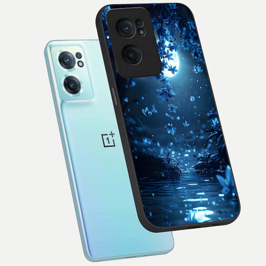  Moonlight Petal Dream phone case For Oneplus Nord CE2 showing premium glass back cover with detailed artwork