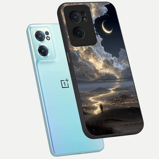  Moonlight Spark Path phone case For Oneplus Nord CE2 showing premium glass back cover with detailed artwork