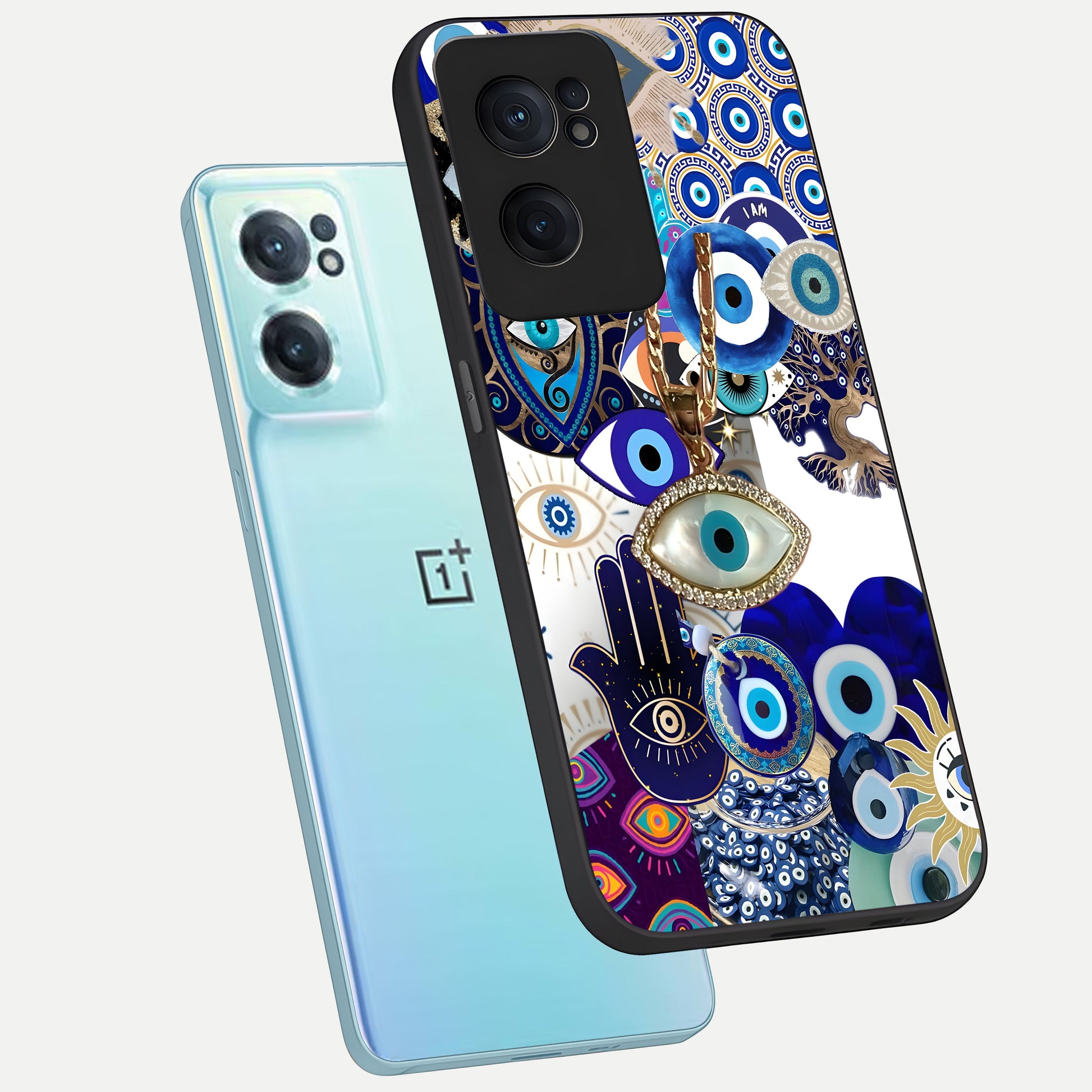  Mystic Charm Eye phone case For Oneplus Nord CE2 showing premium glass back cover with detailed artwork