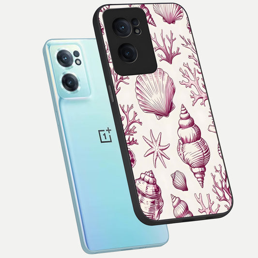  Pink Power Sparks phone case For Oneplus Nord CE2 showing premium glass back cover with detailed artwork
