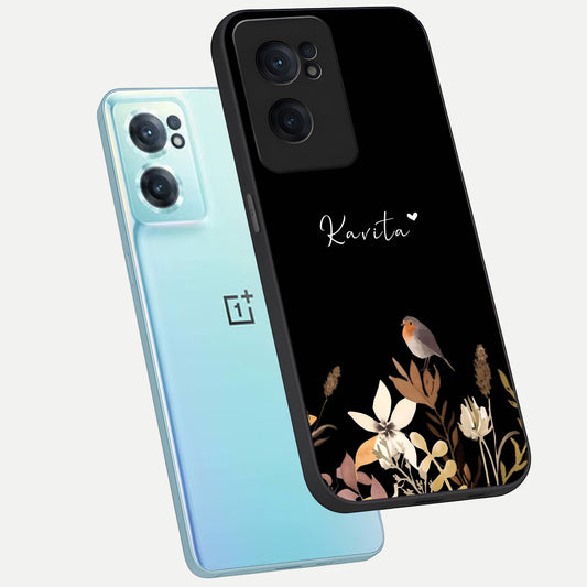  Quiet Garden Tune Custom Name phone case For Oneplus Nord CE2 showing premium glass back cover with detailed artwork