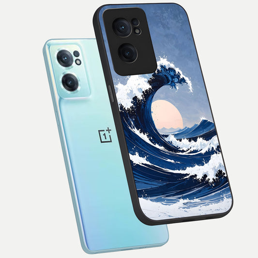  Rising Tide Power phone case For Oneplus Nord CE2 showing premium glass back cover with detailed artwork