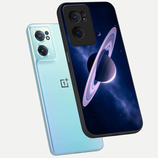  Saturn Ring Mystique phone case For Oneplus Nord CE2 showing premium glass back cover with detailed artwork